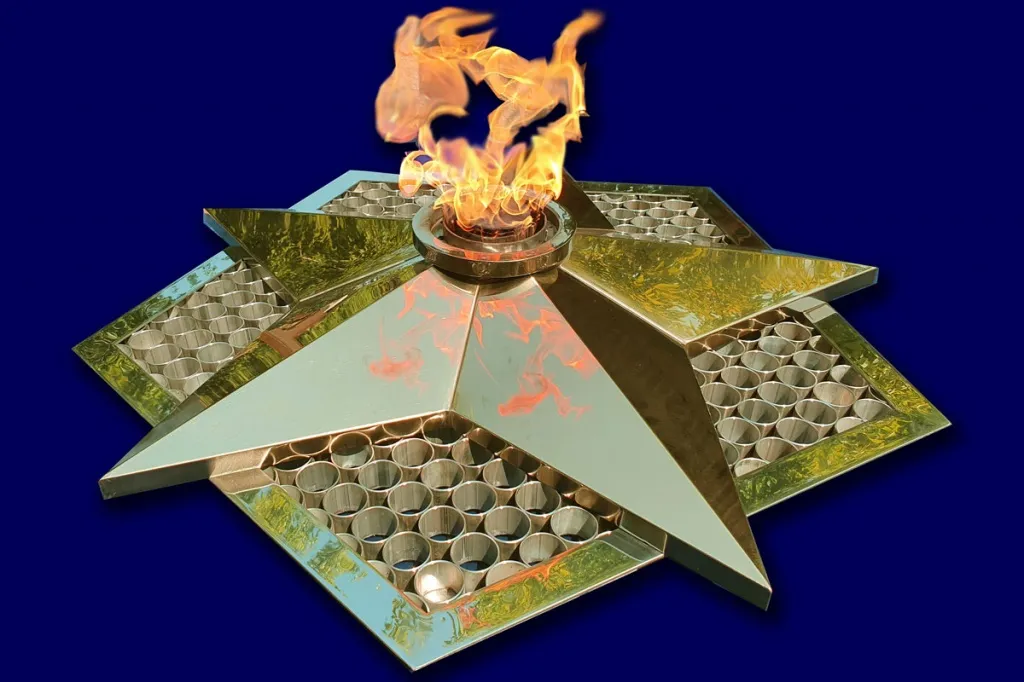 Вечный огонь в Туле красивое фото пламя газовой горелки для звезды вечного огня